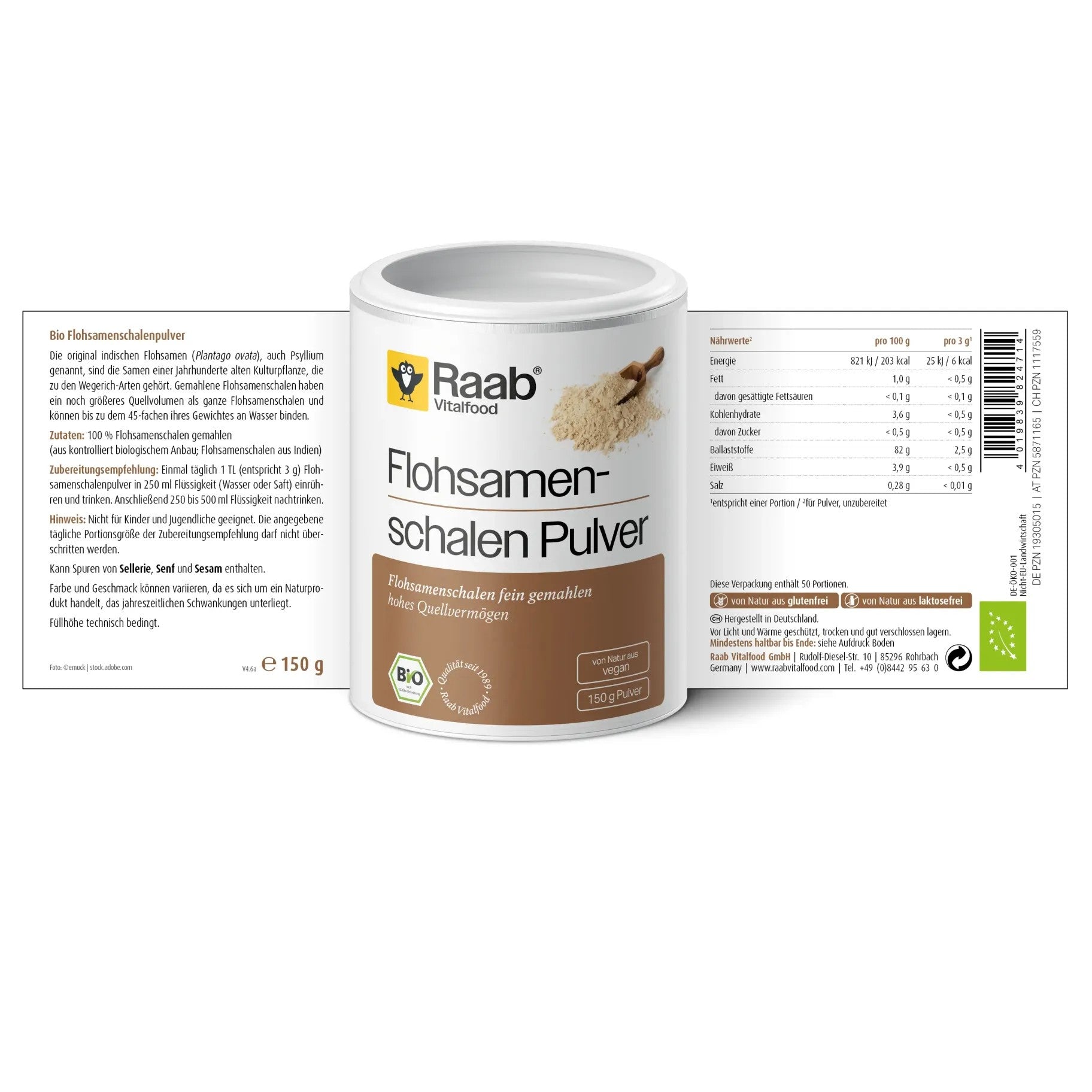 Bio Flohsamenschalenpulver (150g)