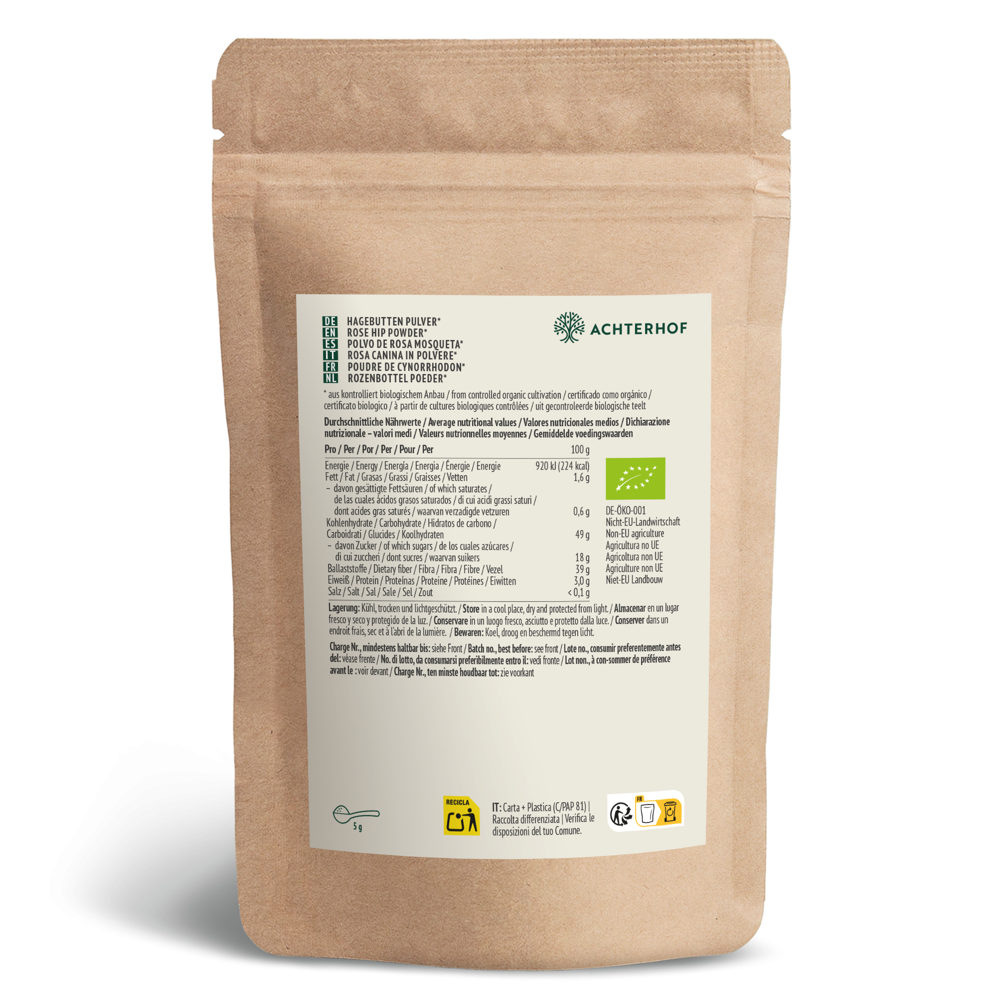 Bio Hagebutten Pulver (1000g)