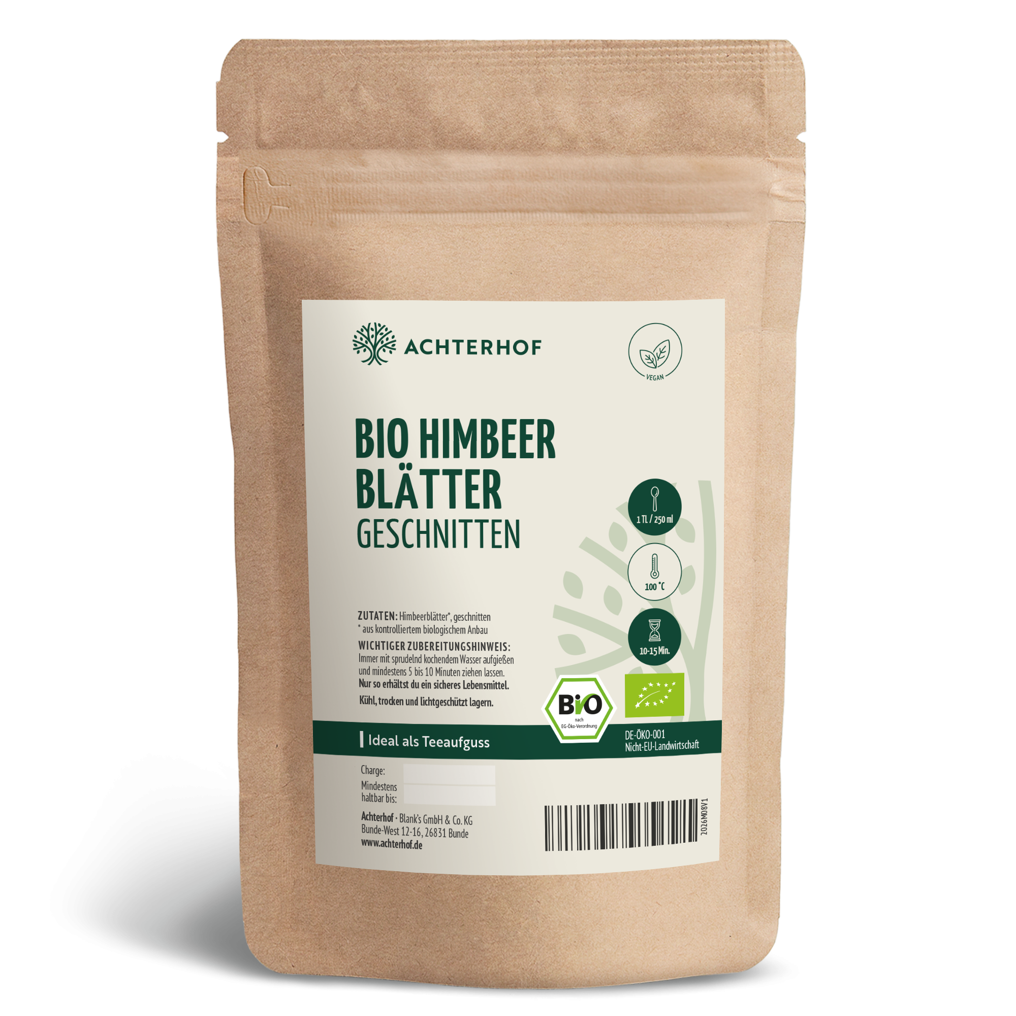 Himbeerblätter geschnitten Bio (250g)