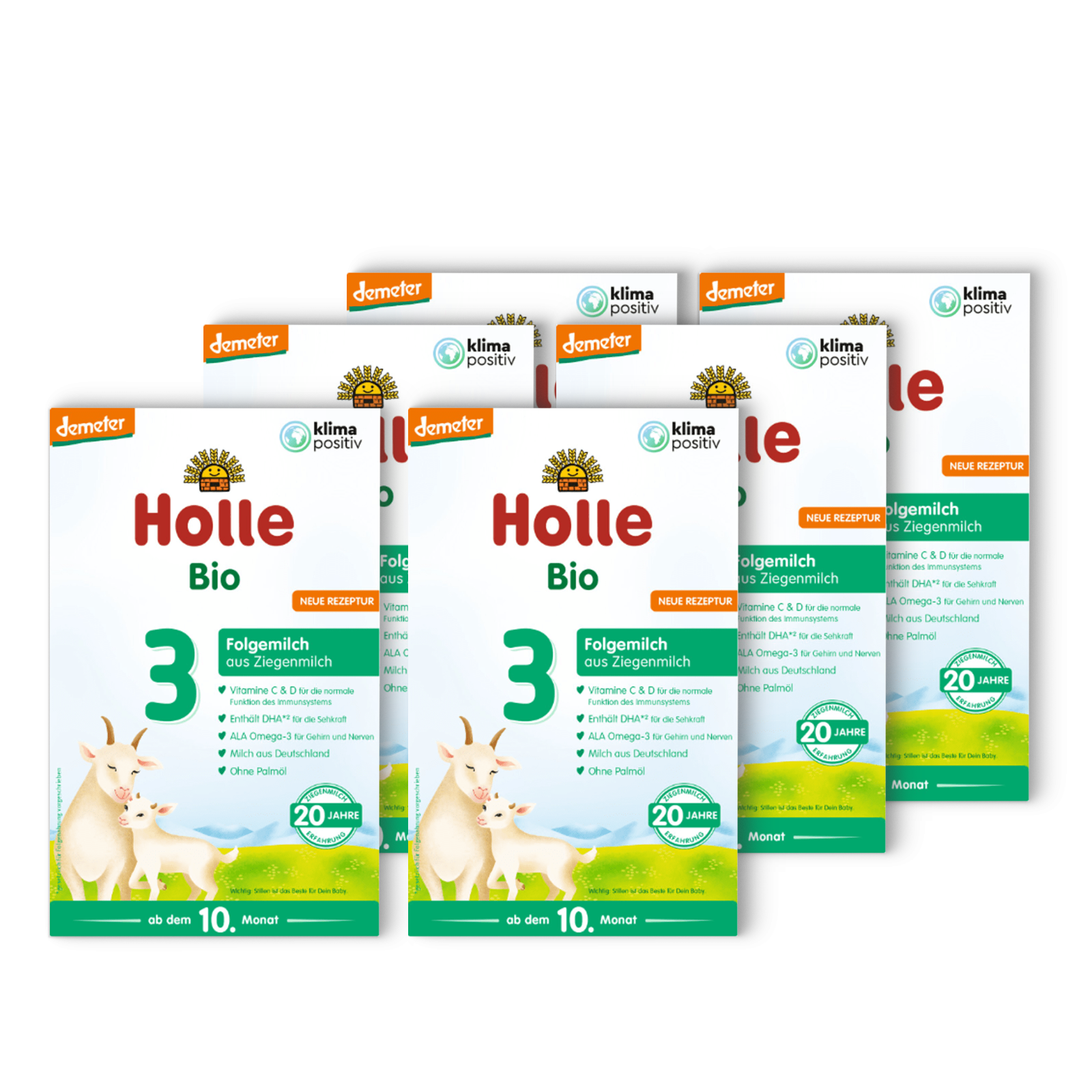 6er Pack Demeter Folgemilch 3 auf Ziegenmilchbasis ab dem 10. Monat (400g)
