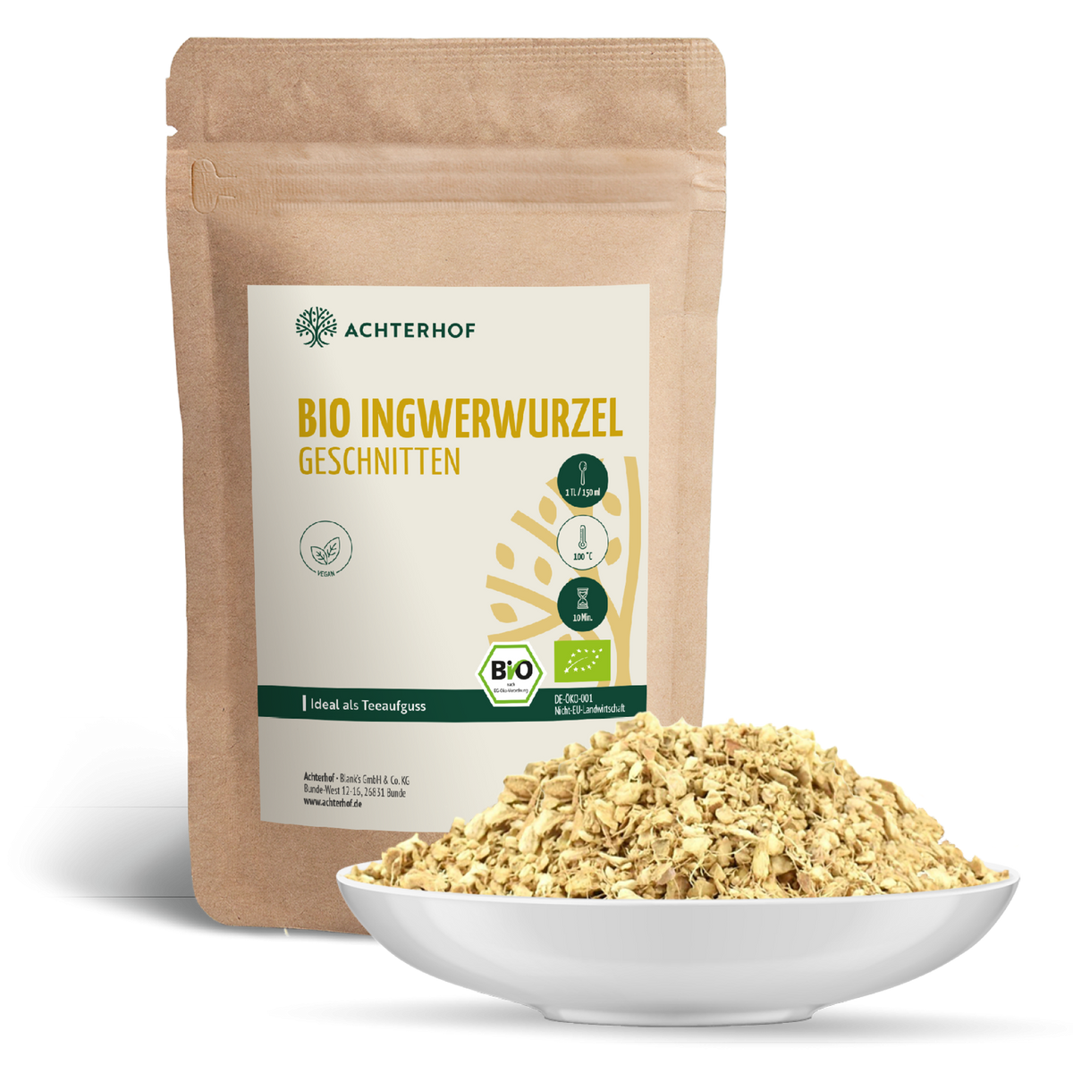 Ingwerwurzel geschnitten Bio (500g)