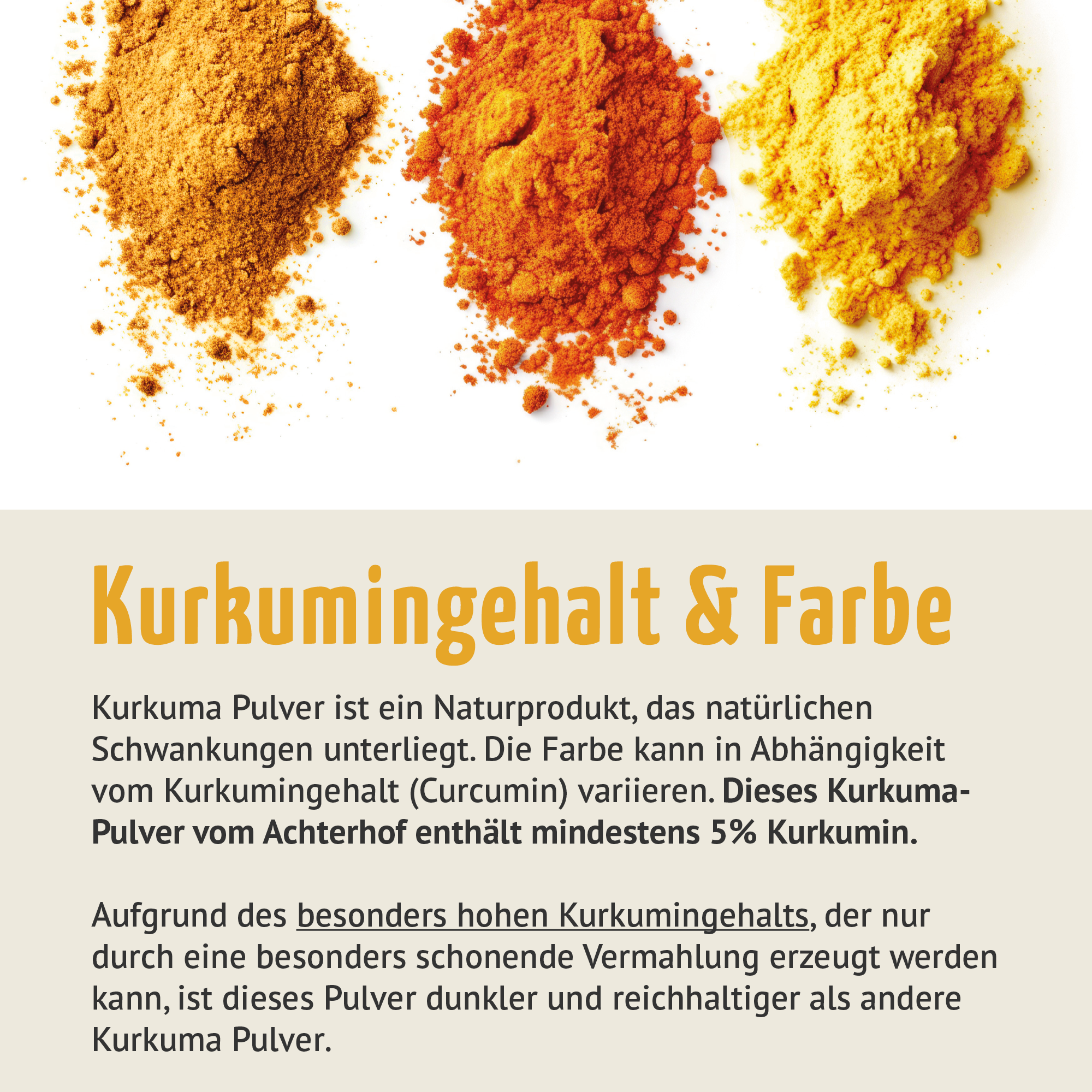 Bio Kurkuma Pulver 5% Curcumin (500g)