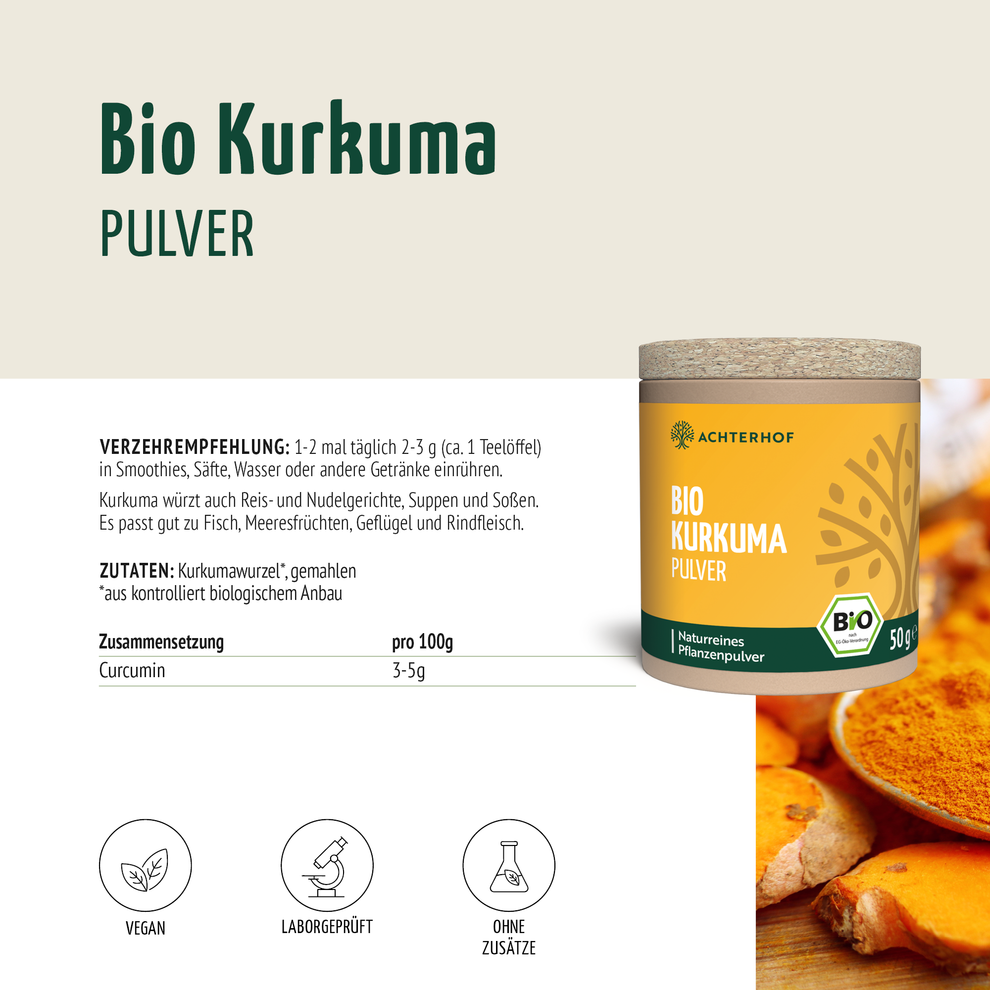 Bio Kurkuma Pulver (50g)