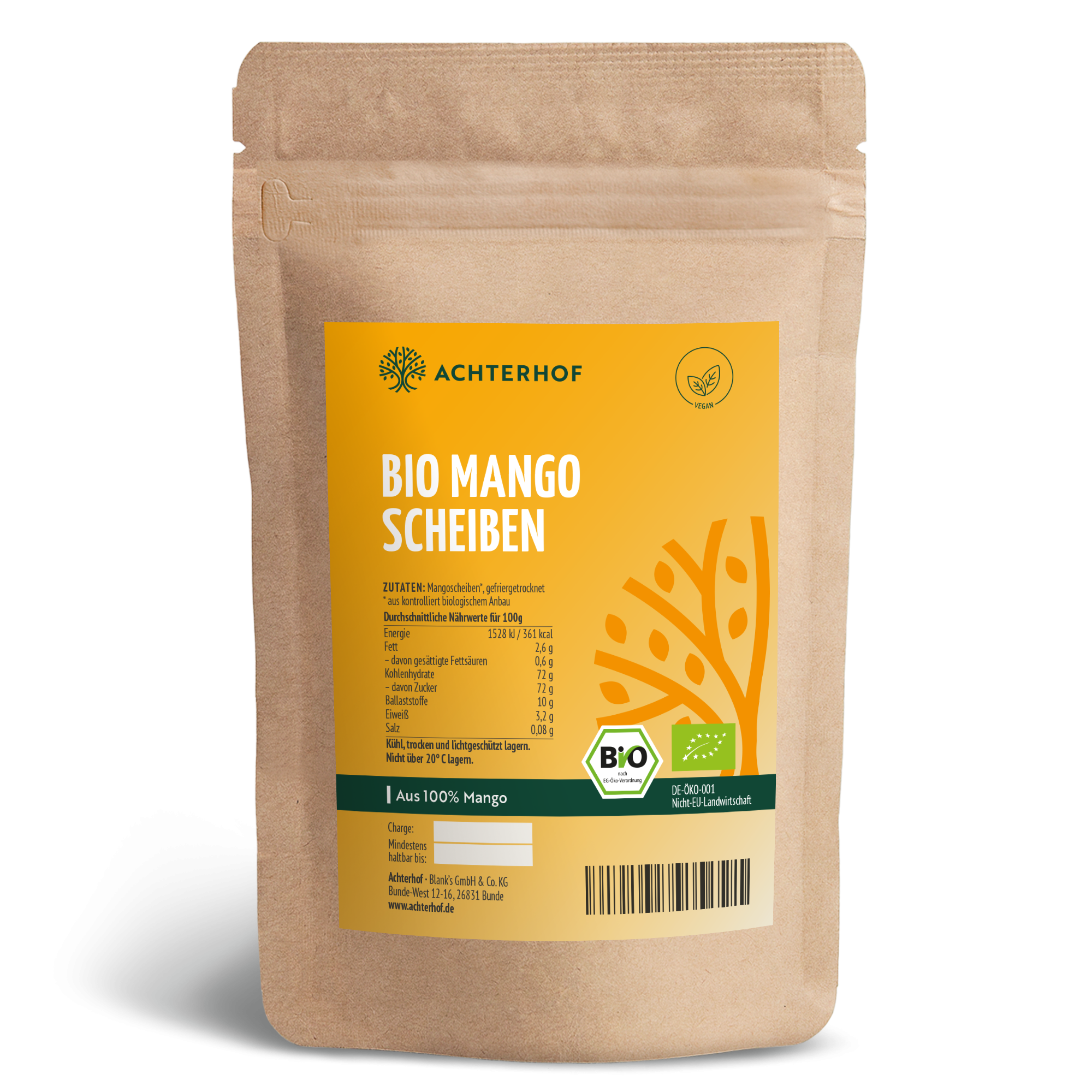 Bio Mangoscheiben gefriergetrocknet (100g)