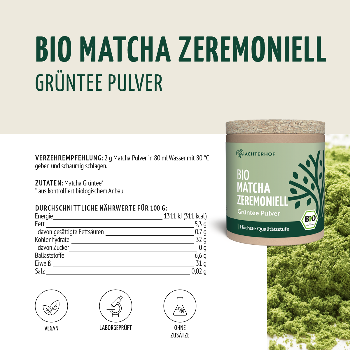 Bio Matcha zeremoniell (40g)
