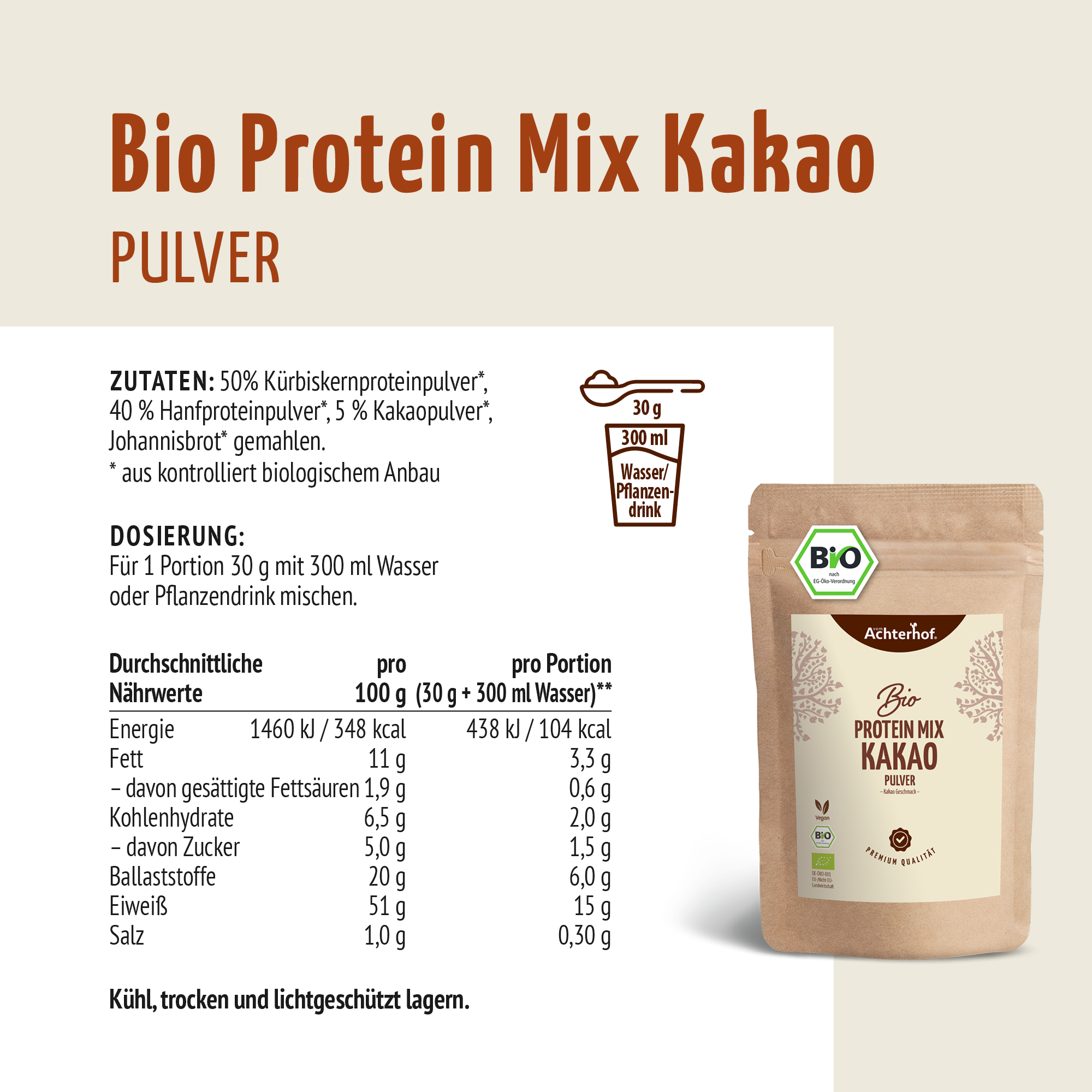 Bio Protein Mix mit Kakao (500g)