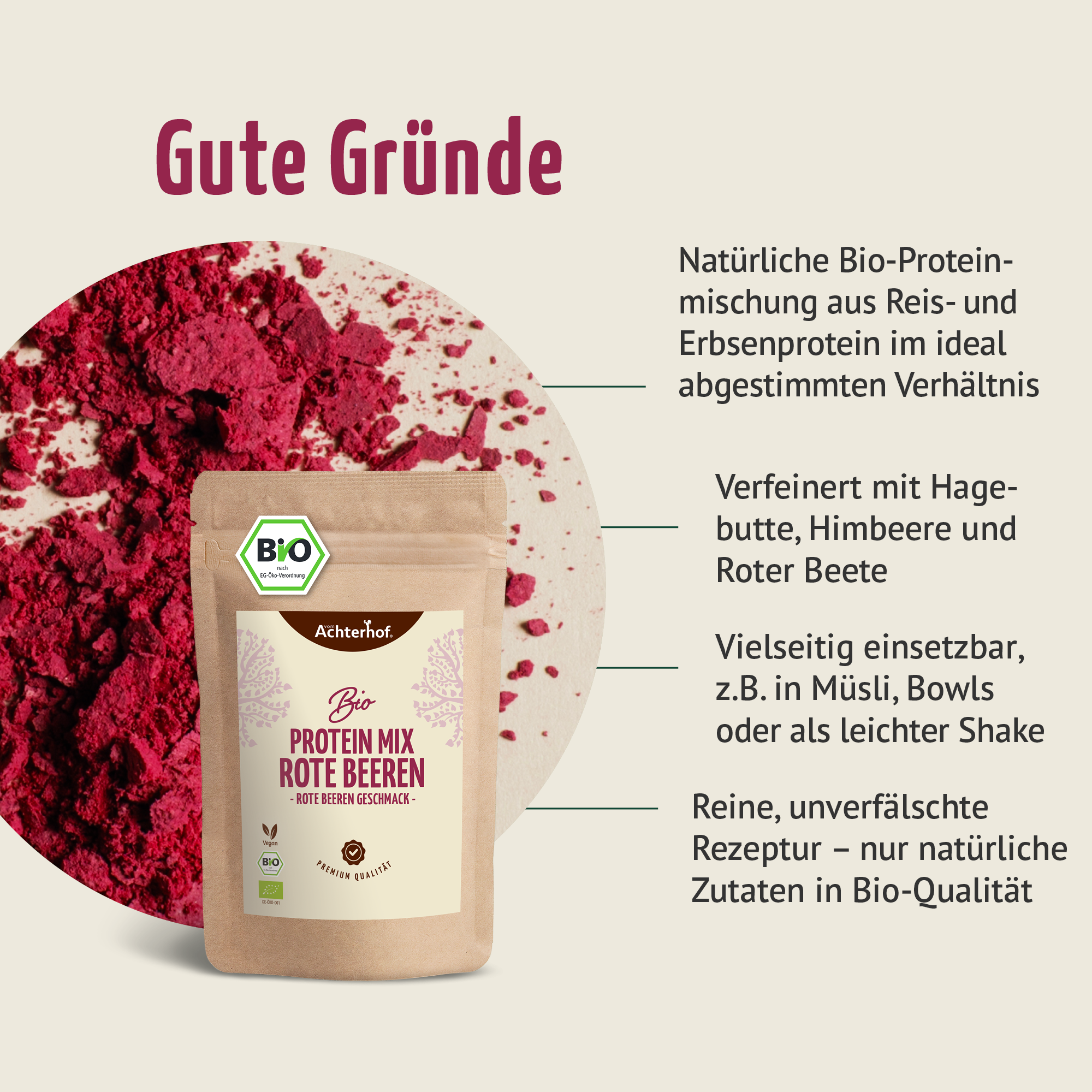 Bio Protein Mix mit rote Beeren (500g)