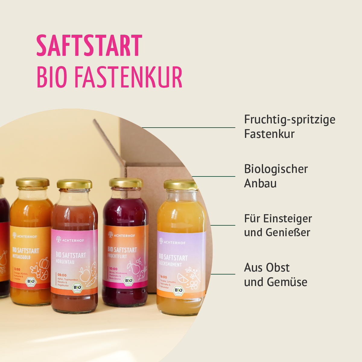 Saftstart Bio Saftkur 1-7 Tage (6 Flaschen pro Tag)