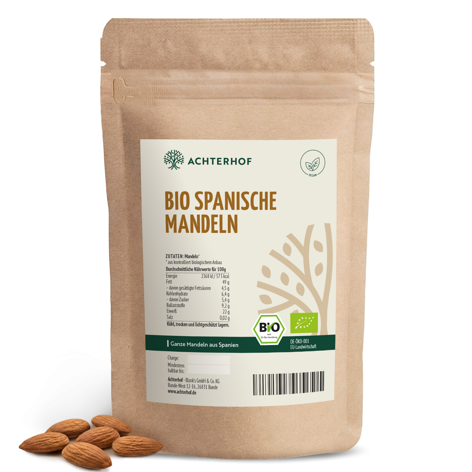 Bio spanische Mandeln (1000g)