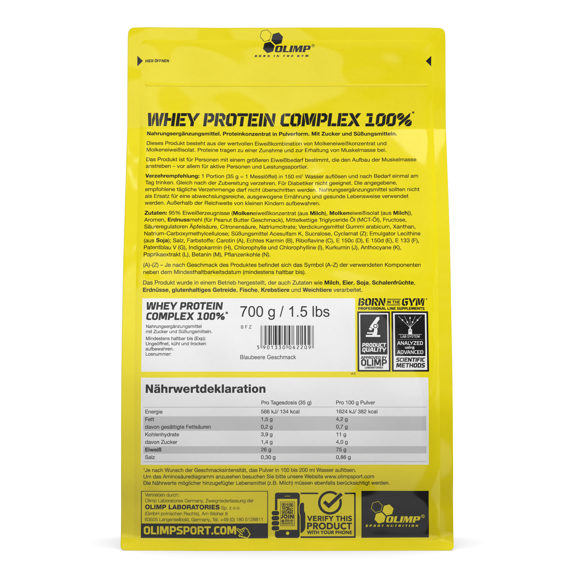 Whey Protein Complex 100% (700g) Blaubeere